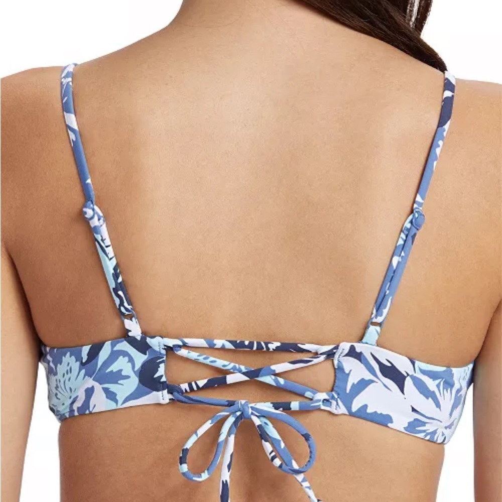 Roxy juniors printed beach classics athletic triangle bikini top size small - Picture 7 of 10